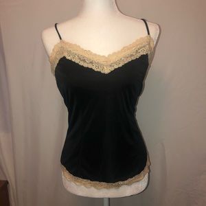 Black silk tank top